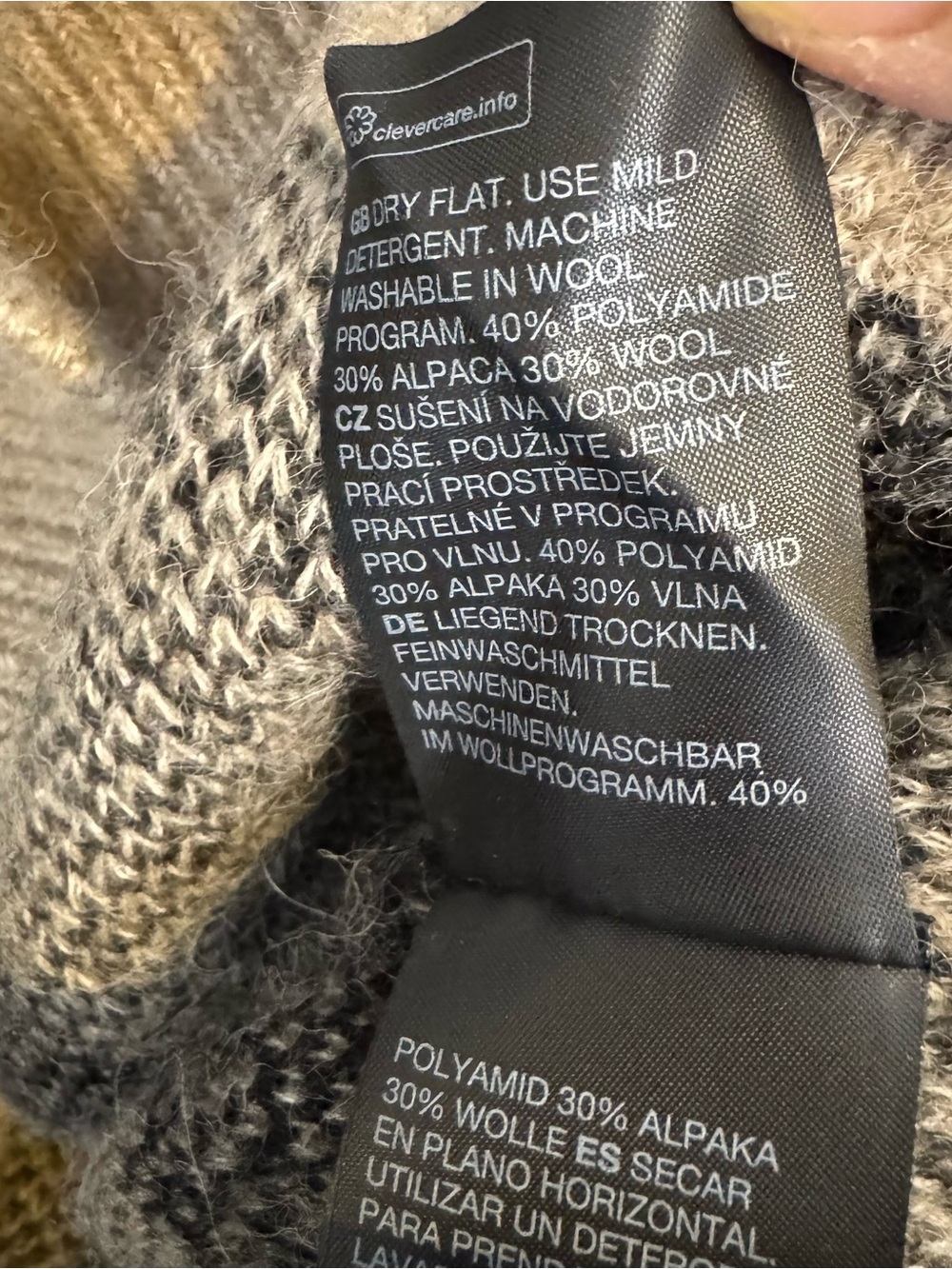 & Other Stories Jacquard Print knit jumper Neutral Beige & Black Women's Sweater - Picture 8 of 8